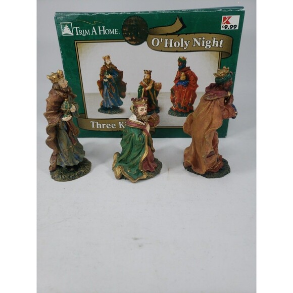 Vintage Kmart O' Holy Night THREE KINGS Figurines Trim A Home Original Box *READ - Picture 15 of 16
